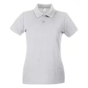 Image of Womens/Ladies Fitted Short Sleeve Casual Polo Shirt (X Large) (Grey Marl)