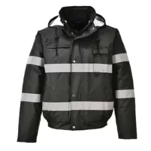 Image of Portwest Iona Lite Reflective Work Bomber Jacket (S) (Black)