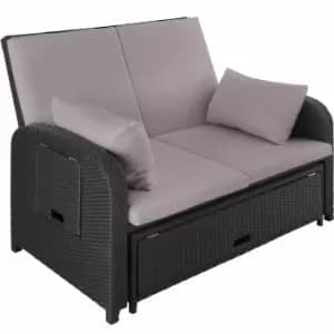 Image of Tectake Rattan Sofa Crete Black
