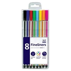 Image of A Star Fineliners Pack 8 Assorted