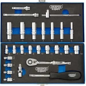 Image of Draper Expert 26 Piece 1/4" Drive Socket Set Metric 1/4"