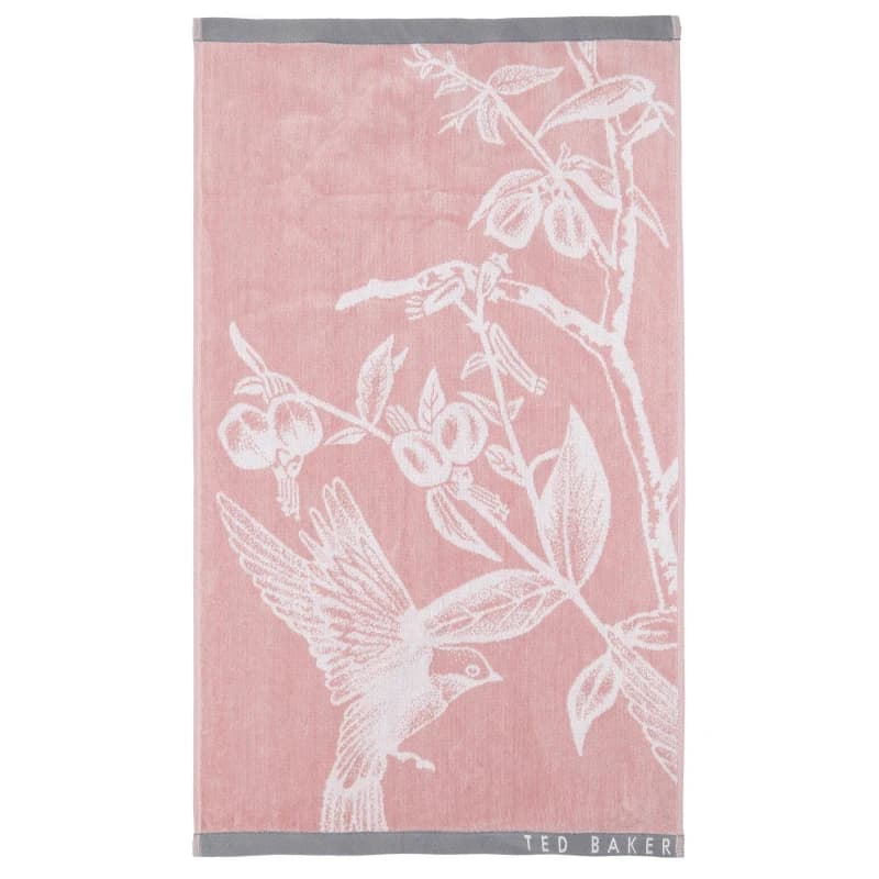 Image of Ted Baker 'Botanical Birds' Cotton Towel Pink