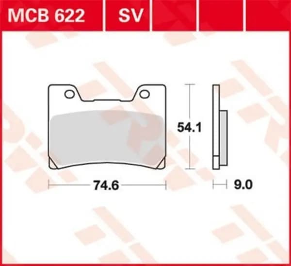 Image of TRW Organic Allround MCB622 Brake pad set Brake Pad Set, disc brake (402)