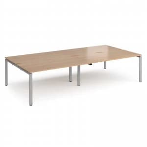 Image of Adapt II Double Back to Back Desk s 3200mm x 1600mm - Silver Frame bee