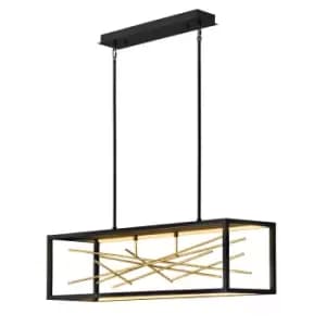Image of Hinkley Styx Integrated LED Bar Pendant Ceiling Light Black & Golded Gold, 3000K