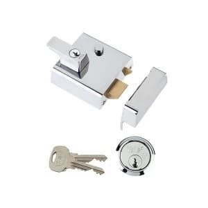 Image of Yale Locks P2 Double Security Nightlatch 40mm Backset Brasslux Finish Visi