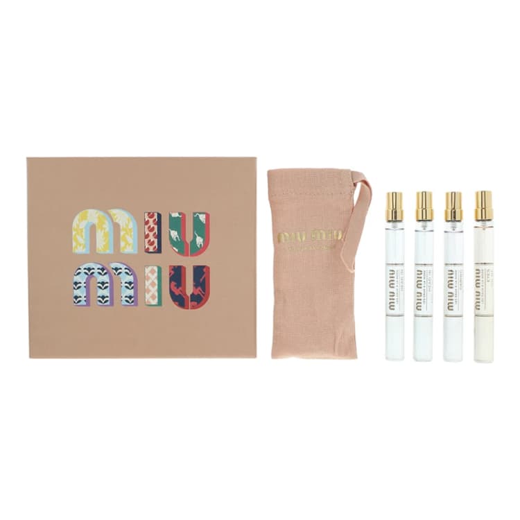 Image of Miu Miu Les Eaux A La Mode Gift Set 2 x 10ml Head In The Clouds Eau de Toilette + 10ml Daring Darling Eau de Toilette + 10ml Eyes On Me EDT