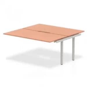 Image of B2B Ext Kit Silver Frame Bench Desk 1600 Beech
