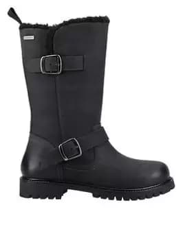 Image of Hush Puppies Winnie Buckle Detail Calf Boot - Black, Size 3, Women