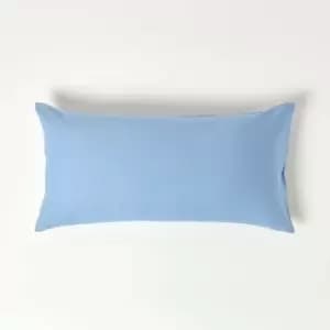 Image of Blue Continental Egyptian Cotton Pillowcase 200 Thread Count, 40 x 80cm - Blue - Blue - Homescapes
