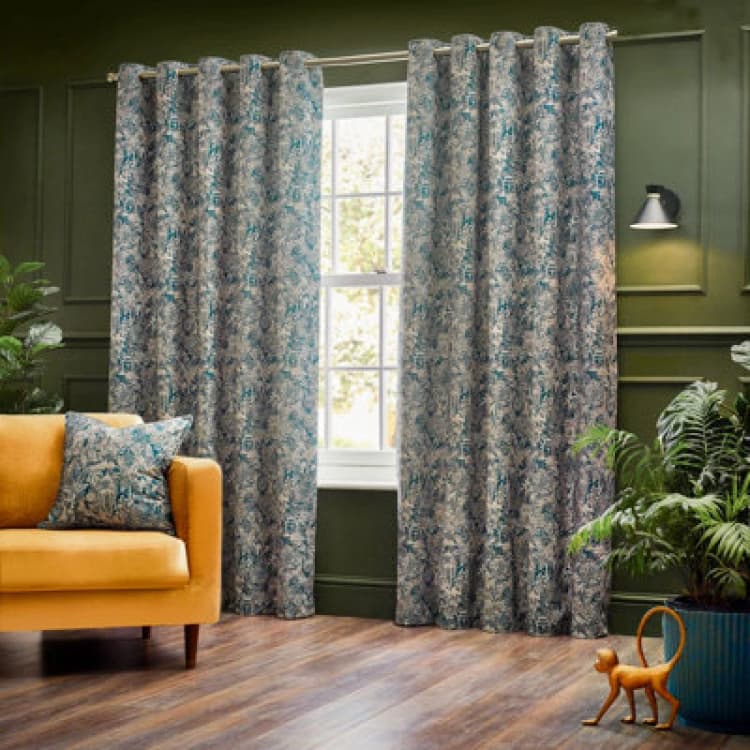 Image of Bengal Eyelet Curtains Wedgewood, Wedgewood / 168 x 137cm