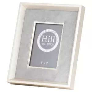 Image of Antiqued Pewter Deep Framed Grey Velvet 5X7 Photo Frame