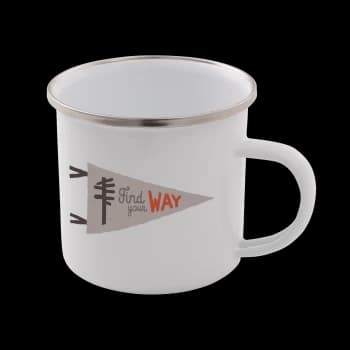 Image of Find Your Way Enamel Mug - White