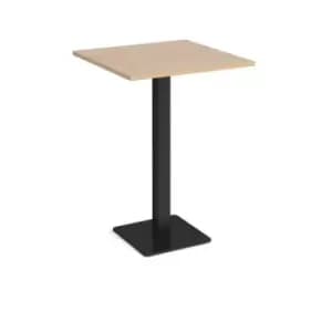 Image of Brescia square poseur table with flat square Black base 800mm - kendal oak