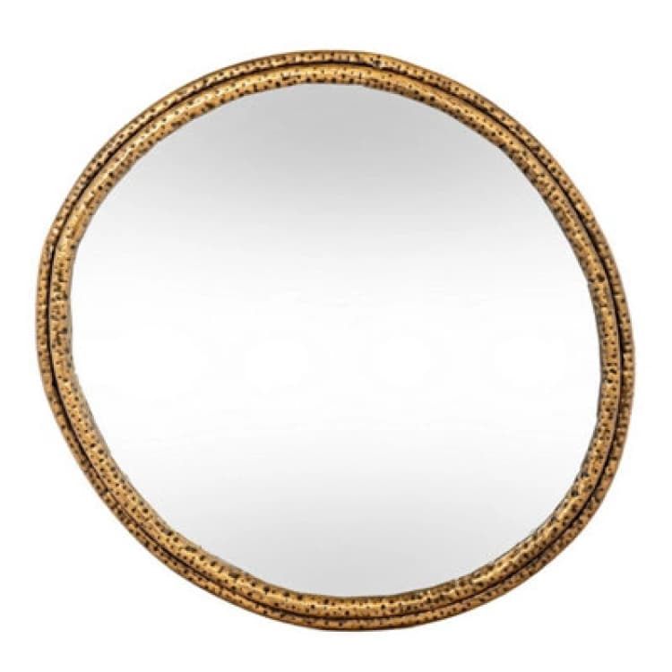Image of Hill Interiors Nahla Small Mirror With Dimpled Frame - Glass - L4 X W64 X H60 Cm - Gold