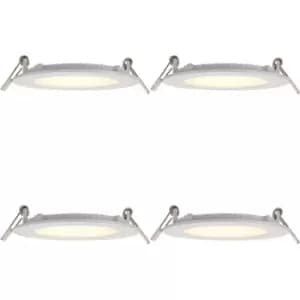 Image of 4 PACK Ultra Slim Recessed Ceiling Downlight - 6W Warm White LED - IP44 Rated