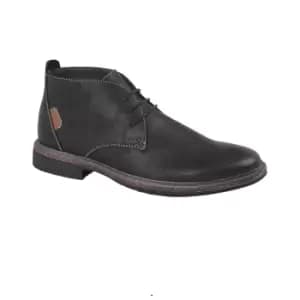 Image of Goor Mens 3 Eye Synthetic Nubuck Desert Boots (11 UK) (Black)