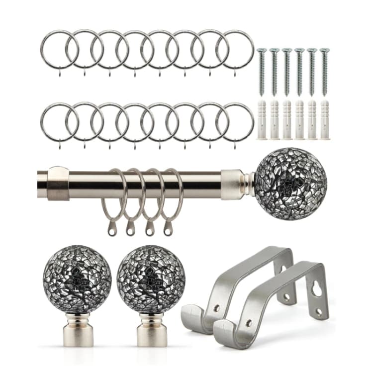 Image of Emma Barclay Cut Glass - Extendable Curtain Pole with rings Curtain Poles 120-210cm Grey 41673669000
