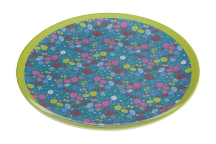 Image of Premier Housewares Floral Design Casey Side Plate, Curved Contemporary Breakfast Plate, Functional Breakfast Side Plate Multi