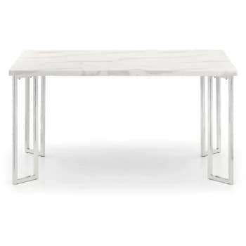 Image of Letha - Marble & Chrome Dining Table 150Cm x 90Cm