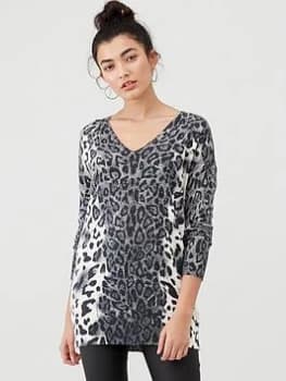 Image of Wallis Embellished Animal Jumper - Grey, Size 12, Women