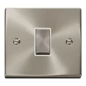 Image of Click Deco 10 AX 1 Gang Intermediate Plate Switch White Satin Chrome White VPSC425WH