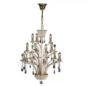Image of Orlando Pendant 12 Light E14 French Gold/Crystal, (ITEM REQUIRES CONSTRUCTION/CONNECTION)