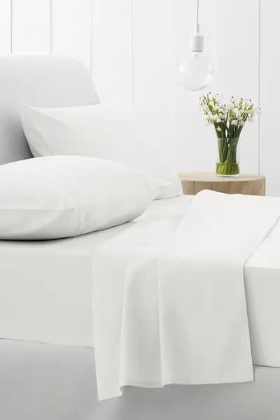 Image of Sheridan 500 Thread Count Cotton Flat Sheet White