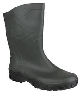 Image of Dunlop Dee Half Wellington Boots - Green, Size 8, Men