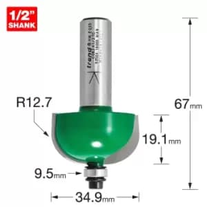 Image of Trend CRAFTPRO Radius Bearing Guided Router Cutter 34.9mm 19.1mm 1/2"