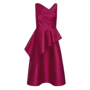 Image of Adrianna Papell Mikado Midi Dress - Red Plum