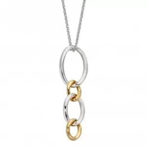 Image of Large Curb Link Drop Gold Plated Pendant P4907