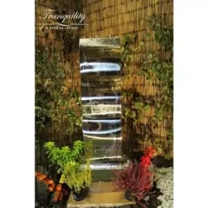 Image of Tranquility Water Features - Small Stainless Steel Wave Solar Powered Water Feature