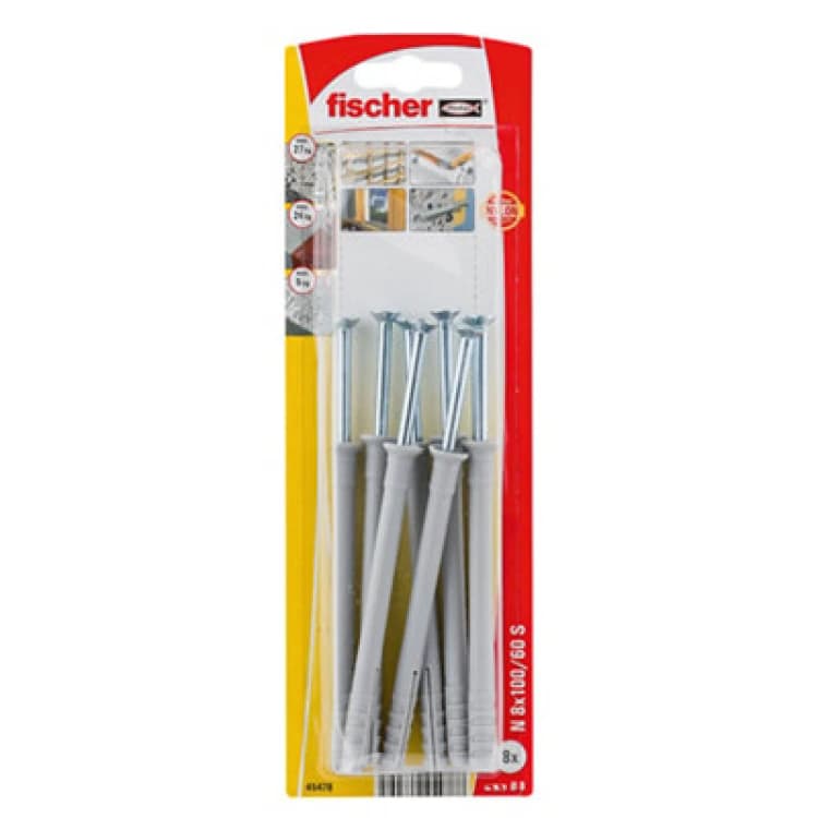 Image of Fischer Fischer 045478 N 8 x 100/60 S K NV Nail plug 100 mm 8mm 1 Set 045478