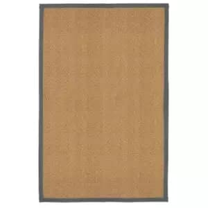 Image of Herringbone Rug with Border - Grey - 135x200cm