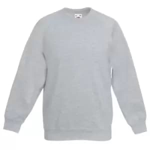 Image of Fruit Of The Loom Childrens Unisex Raglan Sleeve Sweatshirt (Pack of 2) (12-13) (Heather Grey)