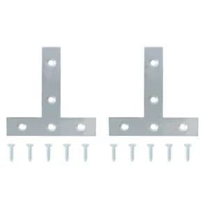 Image of BQ Zinc Effect Steel Tee Plate L75mm Pack of 2