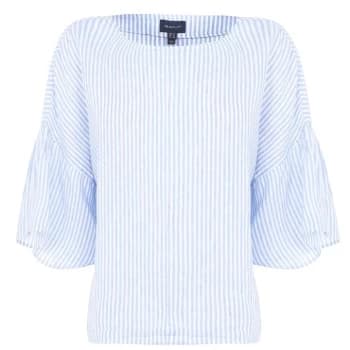 Image of Gant Linen Stripe Top - Blue