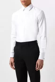 Image of Slim Fit White Double Cuff Dress Shirt
