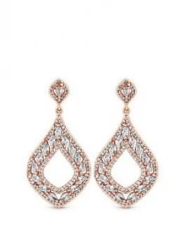 Image of Jon Richard Rose Gold Plate Cubic Zirconia Open Pear Earring