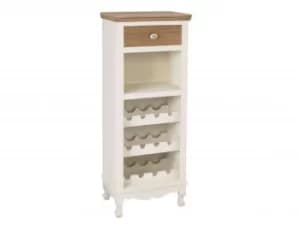 Image of LPD Juliette Cream and Oak 1 Drawer Wine Cabinet Assembled