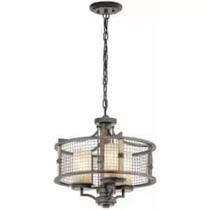 Image of Loops - 3 Bulb Chandelier Hanging Pendant LIght Anvil Iron LED E27 100W Bulb