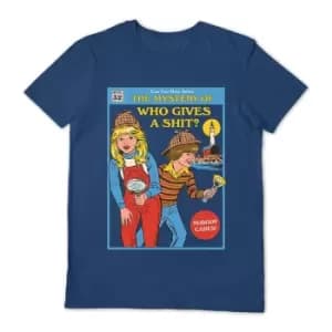Image of Steven Rhodes Unisex Adult Who Gives A Shit T-Shirt (S) (Navy)