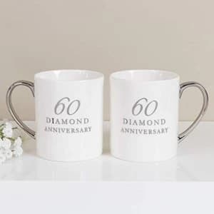 Image of Amore By Juliana Set of 2 China Mugs - 60th Anniversary
