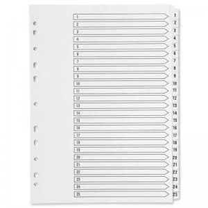 Image of Qconnect A4 1-25 Mylar Index 02501/cs25