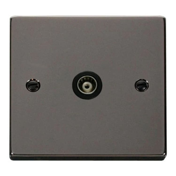 Image of SE Home Black Nickel Single Isolated Coaxial Socket Black