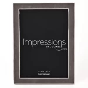 Image of Impressions Grey Velvet Photo Frame 5" x 7"