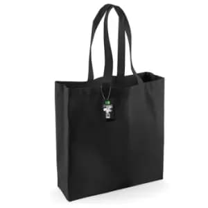 Image of Westford Mill Cotton Classic Shopper Bag (21 Litres) (Pack of 2) (One Size) (Black)