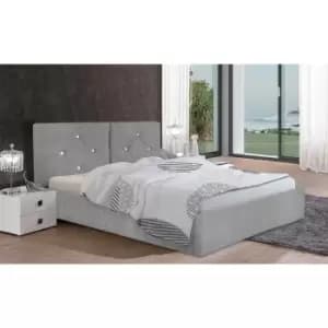 Image of Cubana Bed Double Plush Velvet Silver