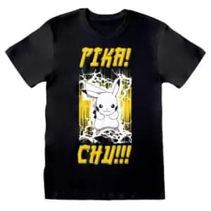 Image of Pokemon Unisex Adult Electrifying T-Shirt (XL) (Black)